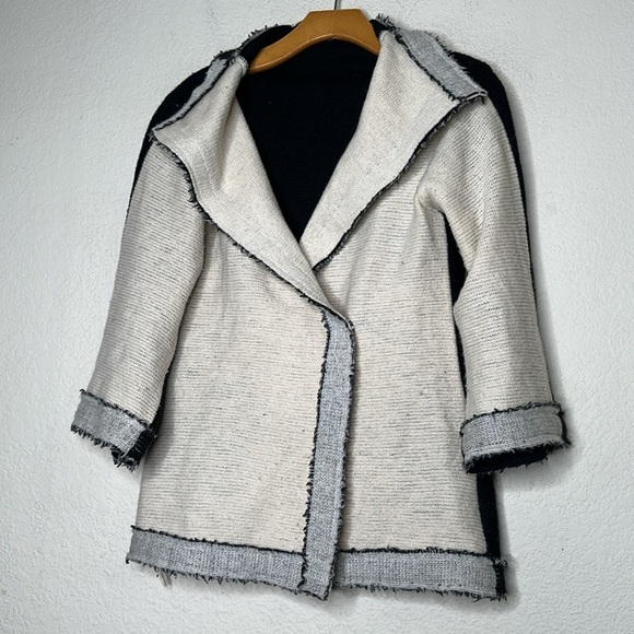 Anthropologie Sparrow One Snap Wrap Cardigan Sweater Size Small Merino Wool - Picture 5 of 7